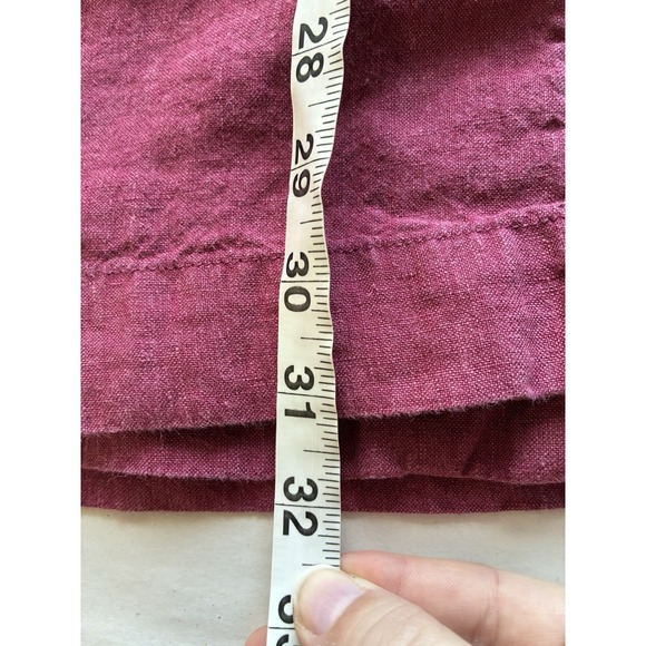 Athleta Retreat Linen Wide Leg Pant Sz 6 Tall CoffeeBerry Beach Coastal Pull On - Picture 12 of 13